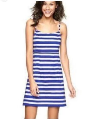 Gap - Tank No Sleeve Dress Sundress - Blue White - Summer - Party - Cute Size 8